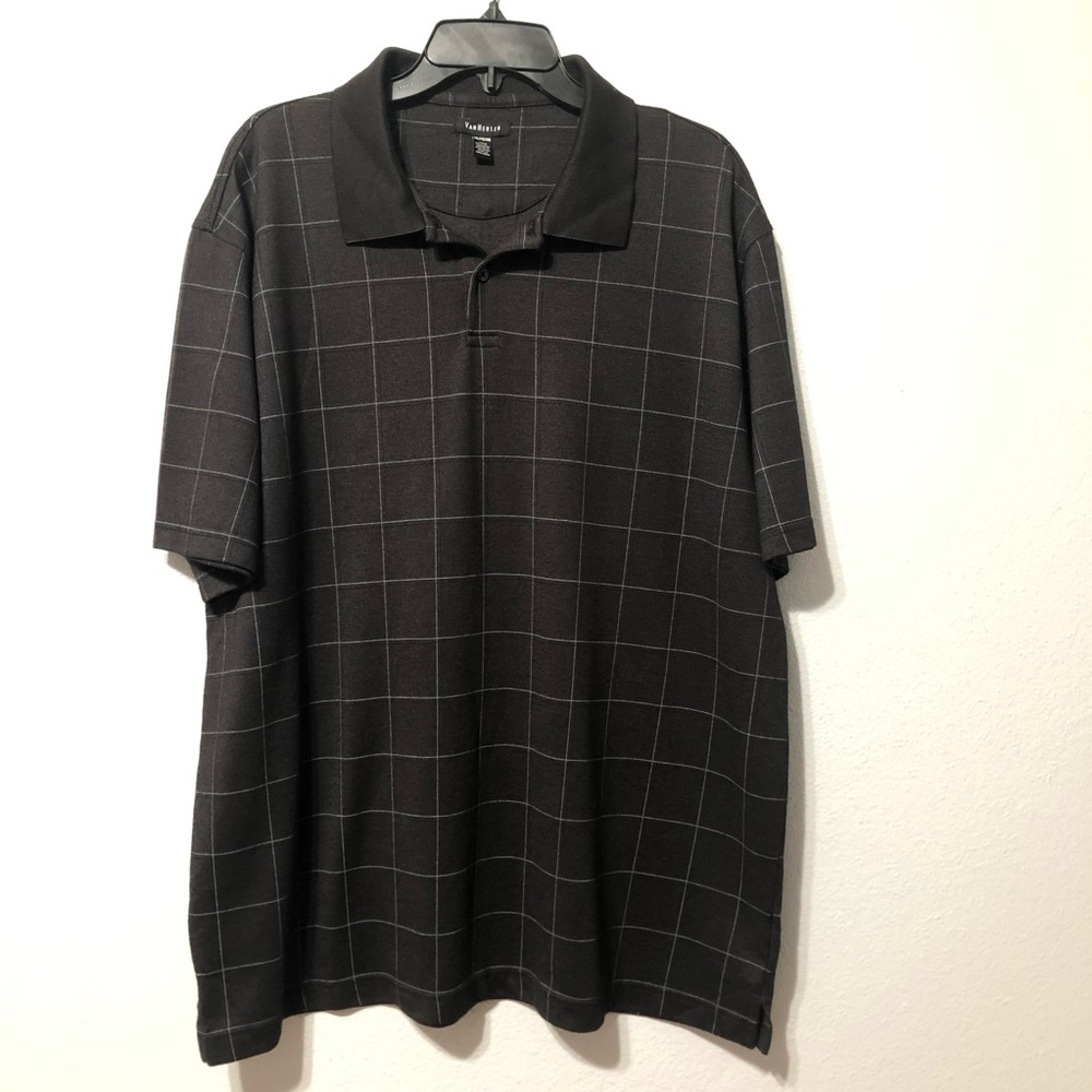 Van Heusen Black Checkered Men's Shirt Size XXL